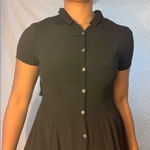 Black collared dress w open back for work or play